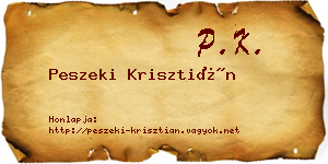 Peszeki Krisztián névjegykártya